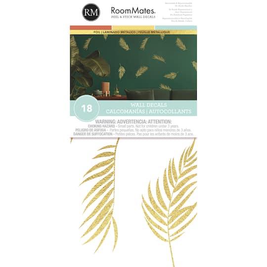 RoomMates Gold Palm Frond Peel & Stick Wall Decals